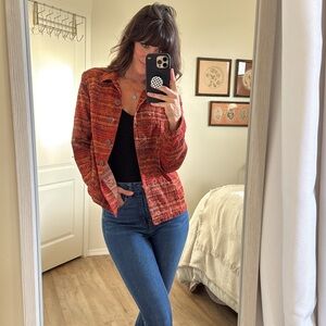 Christopher & Banks Multicolor Textured Boho/Southwest style  Blazer